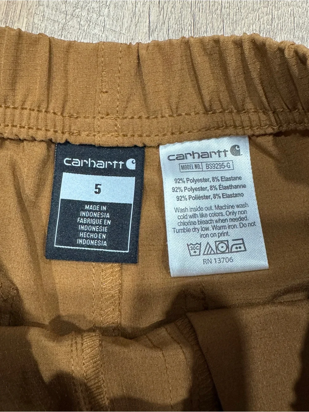 Carhartt Girls Brown Shorts CH9298 - Rugged Flex Ripstop Short